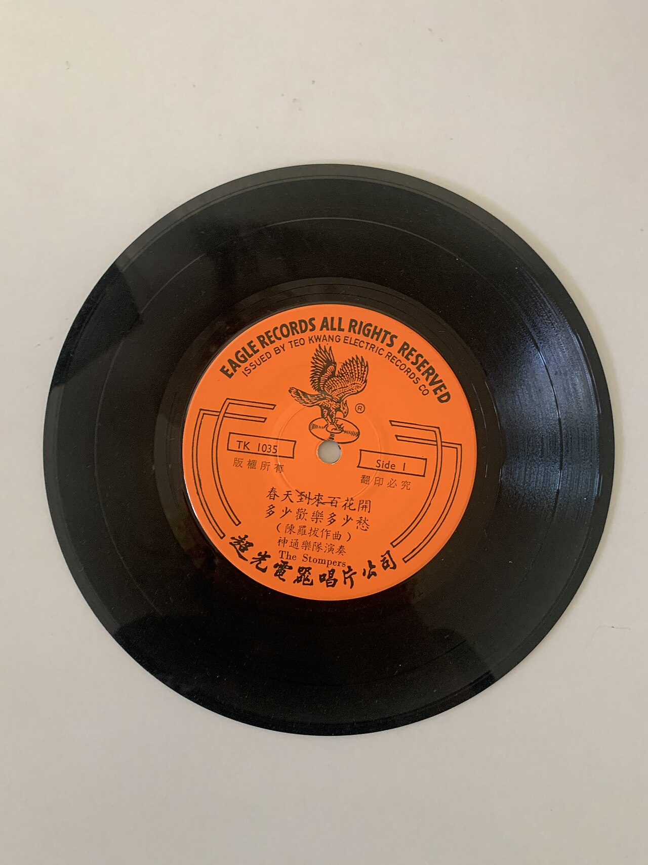 A 45 RPM vinyl record